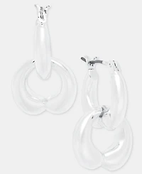Anne Klein Puffy Linked Drop Earrings