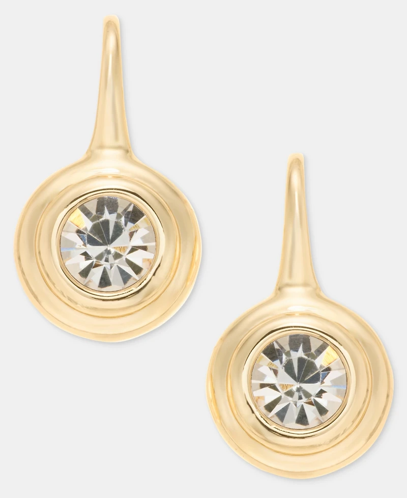 Anne Klein Crystal Bezel Drop Earrings