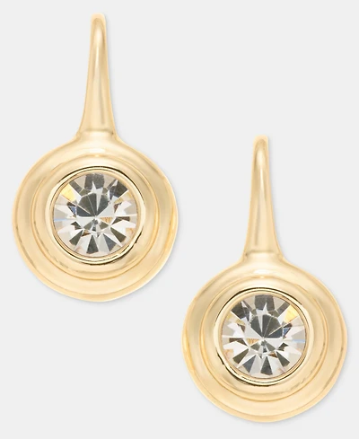 Anne Klein Crystal Bezel Drop Earrings