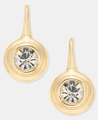 Anne Klein Crystal Bezel Drop Earrings