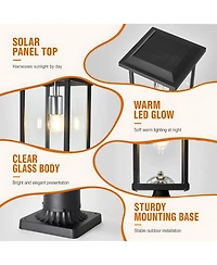 Midola Outdoor Post Lights with Pier Mount Base, Anti-Rust Black Pillar Lights Fixtures, Waterproof Hardwired Aluminum Exterior Pole Lamps