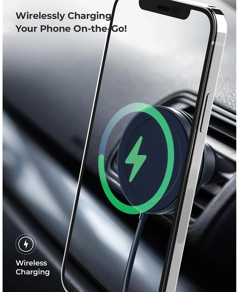iOttie Velox Magnetic Wireless Charger Mini Air Vent Mount (Charger Included)