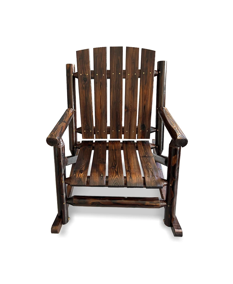 2 Piece Hips All-Weather Outdoor Glider Chair, Single Patio Rocker with Removable Cup Holders