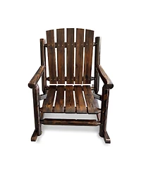 2 Piece Hips All-Weather Outdoor Glider Chair, Single Patio Rocker with Removable Cup Holders