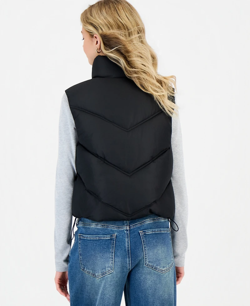 Madden Girl Juniors' Mitered-Quilted Puffer Vest
