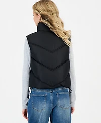 Madden Girl Juniors' Mitered-Quilted Puffer Vest