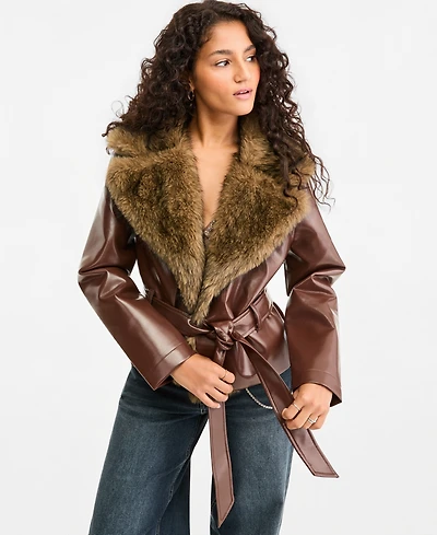 Madden Girl Juniors' Faux Leather Jacket