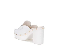 Lyrac Recycled Leather Platform Clogs White