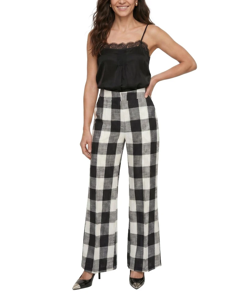 Lily and Lionel London Women's Zena Flared Check Trouser