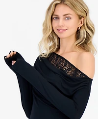 Sincerely Jules Juniors' Off-the-Shoulder Long-Sleeve Top