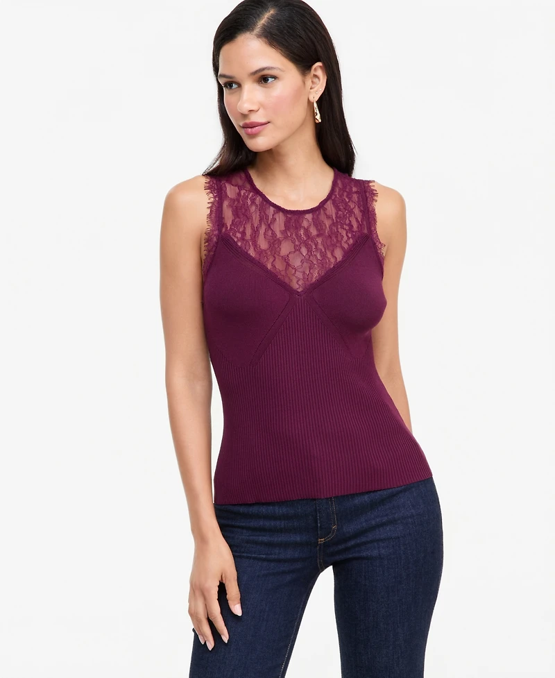 I.n.c. International Concepts Women's Sleeveless Lace Sweater, Macy's Exclusive