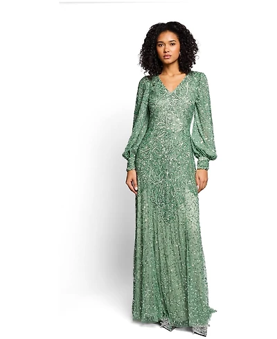 Beauut Women's Embellished Sequins Net Gown