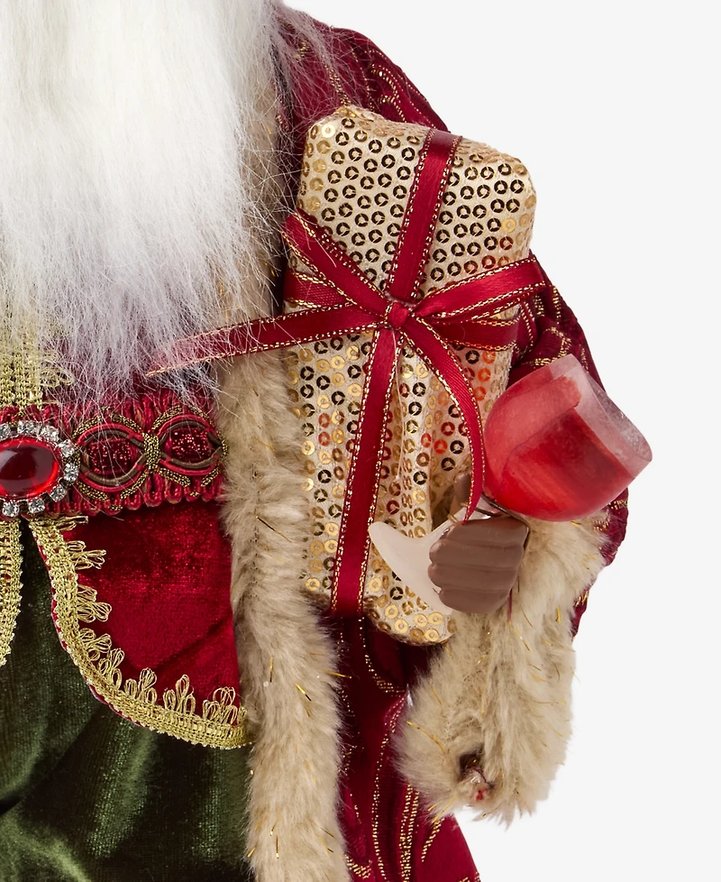 Holiday Lane Heritage African American Standing Santa with Wine, Macy's Exclusive