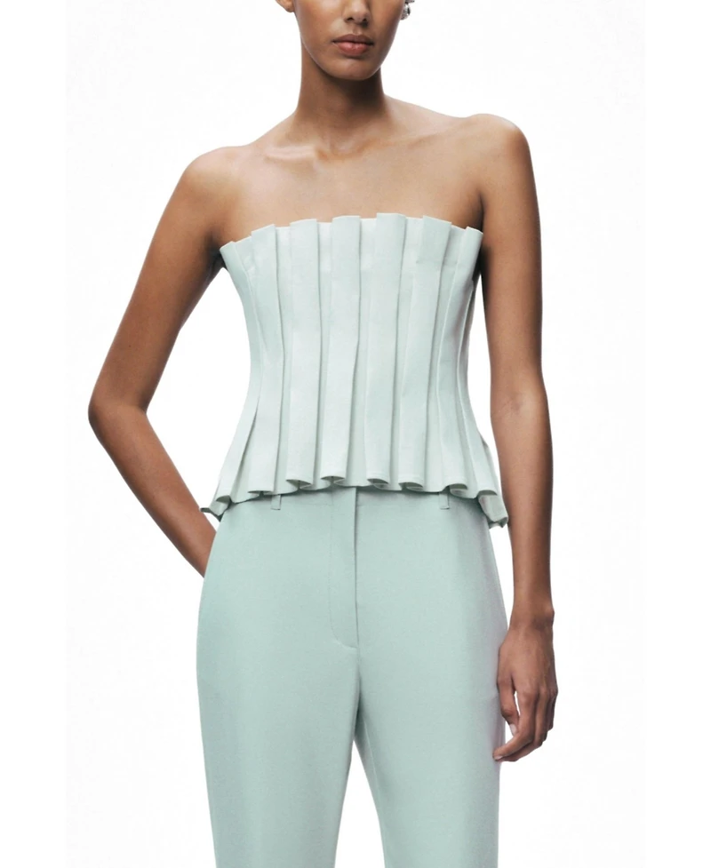 Nocturne Women's Pleated Strapless Bustier Top