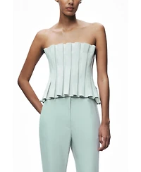 Nocturne Women's Pleated Strapless Bustier Top