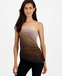 Madden Girl Juniors' Strapless Ruched Asymmetrical Hem Tube Top