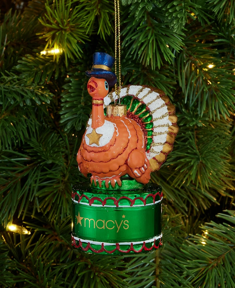 Macy's 100th Thanksgiving Day Parade Glass Turkey Ornament, Macy's Exclusive