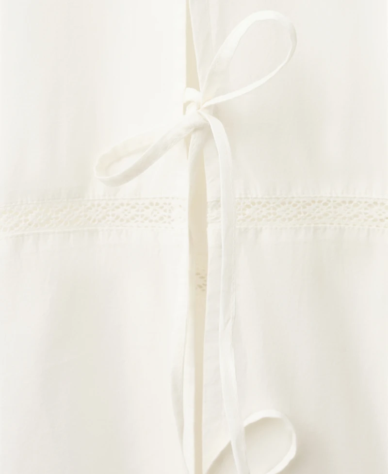 Mango Women's Bows Baggy Cotton Pants