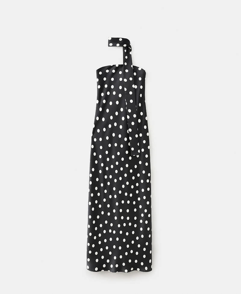 Mango Women's Polka-Dot Satin-Finish Dress