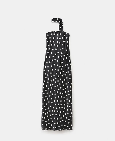Mango Women's Polka-Dot Satin-Finish Dress