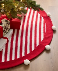Holiday Lane Heritage Red and White with Pompom Tree Skirt, Macy's Exclusive