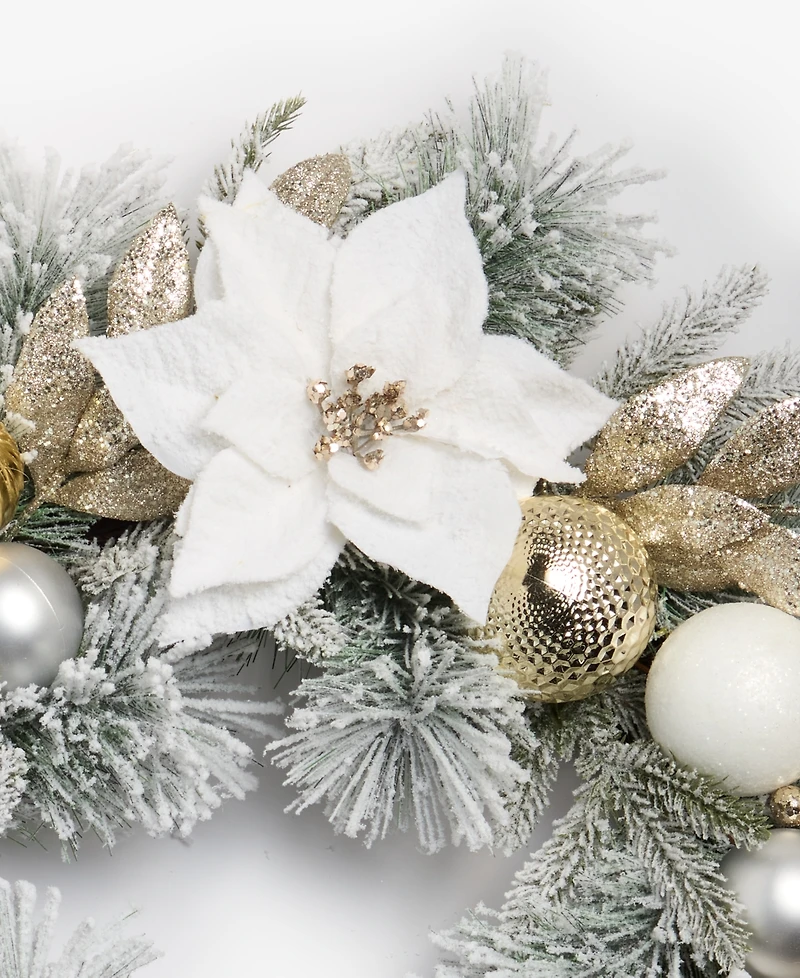Holiday Lane Opulence Wreath with Ornaments and Flowers, Macy's Exclusive
