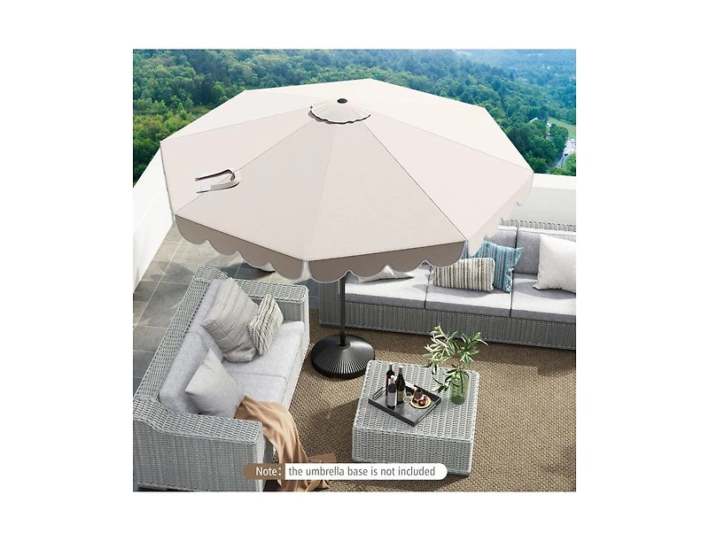 Lucky One 10 feet Patio Market Umbrella with Crank Tilt Outdoor Table Umbrella