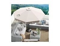 Lucky One 10 feet Patio Market Umbrella with Crank Tilt Outdoor Table Umbrella