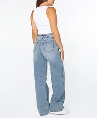Celebrity Pink Juniors' High Rise Baggy Wide-Leg Curvy Jeans
