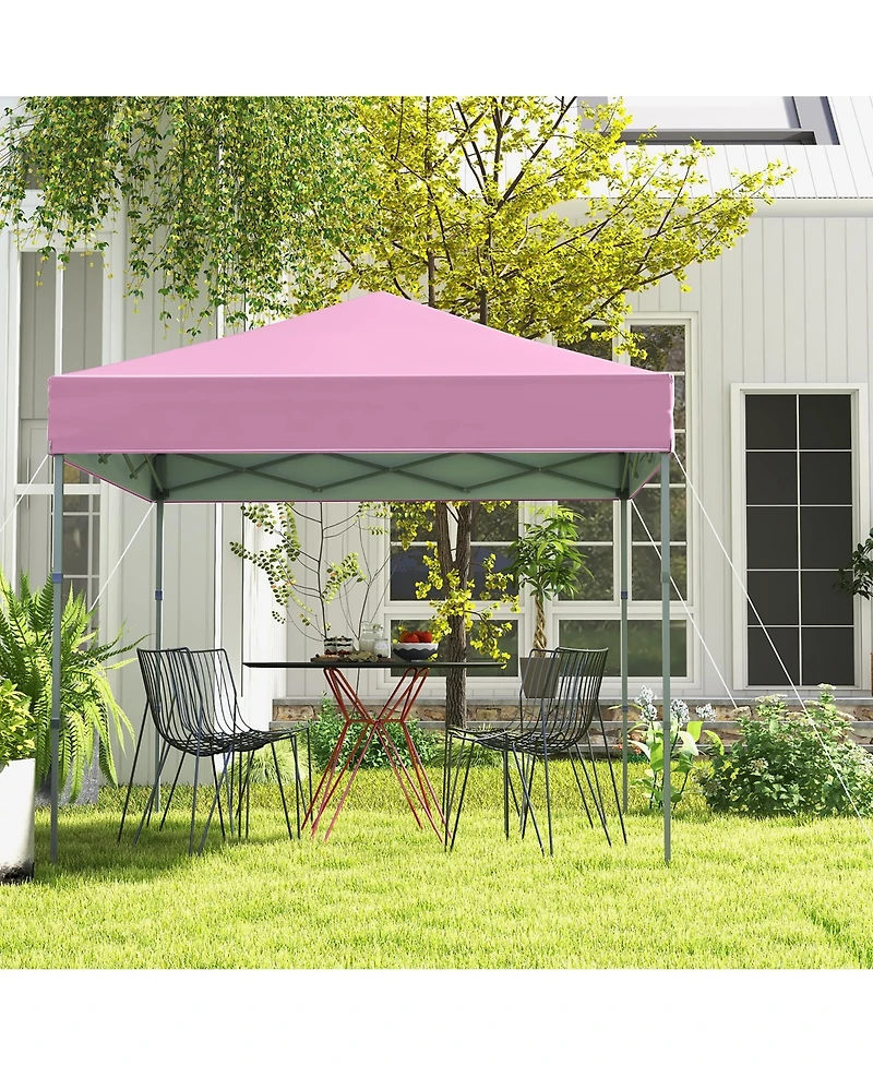 Gymax 6.6x6.6 Ft Folding Pop-up Canopy w/ 6.2-8 Height Adjustment Outdoor