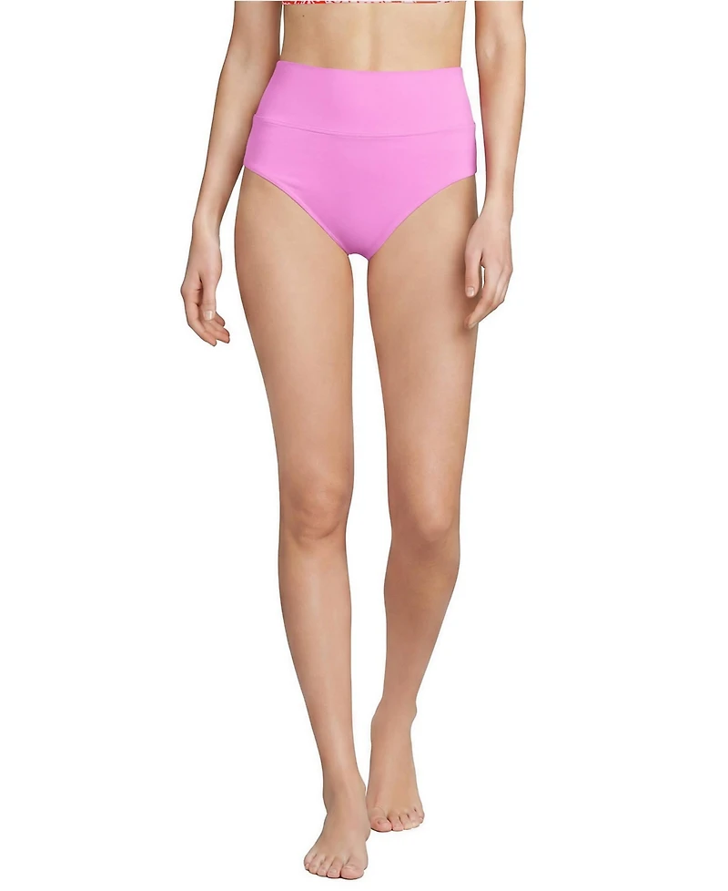 Lands' End Women's Pinchless High Waisted Bikini Bottoms