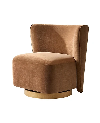 Hulala Home Haze Modern Boucle Upholstered Wingback Swivel Barrel Chair with Fully Assembled
