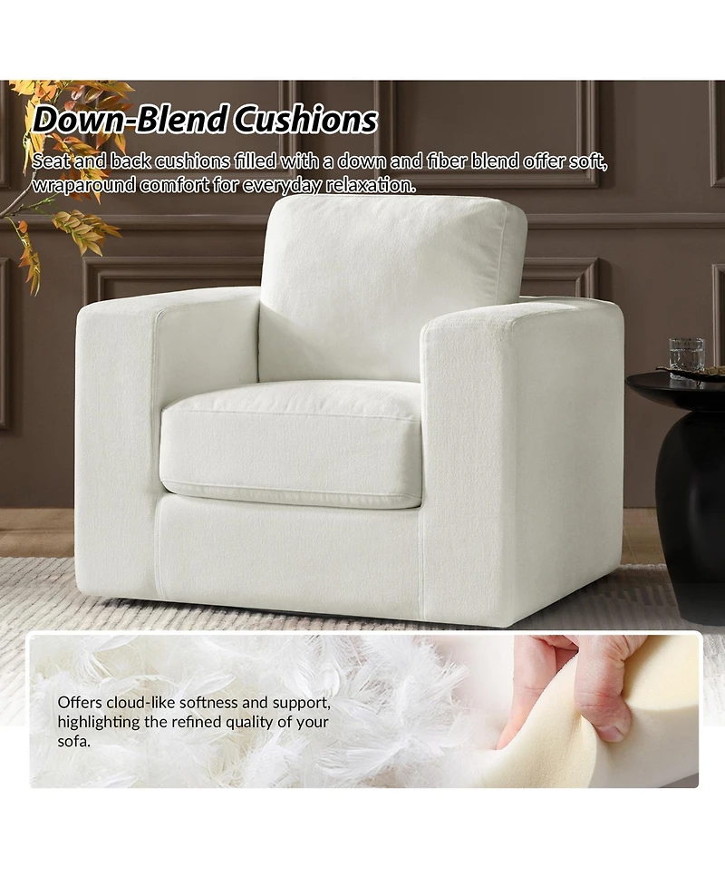Hulala Home Landon Slipcovered Swivel Rocker Chair