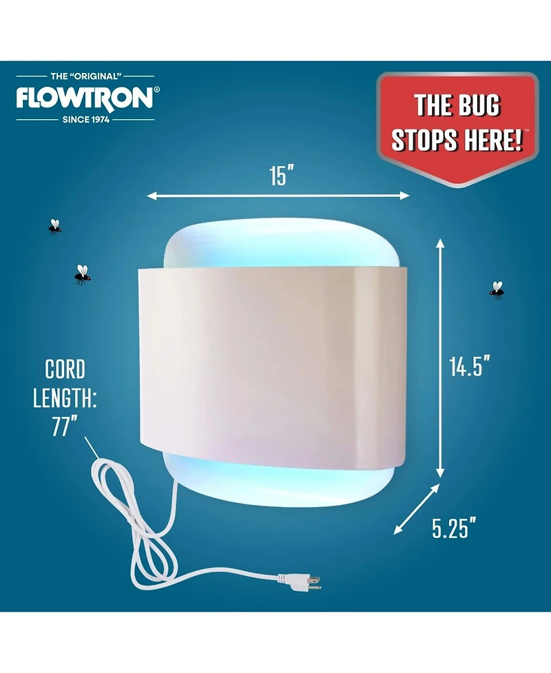 Flowtron Fly Trap Indoor Wall Sconce, Electric Insect Killer, 40W Uv, Sticky Strips, 600 Sq Ft, Home
