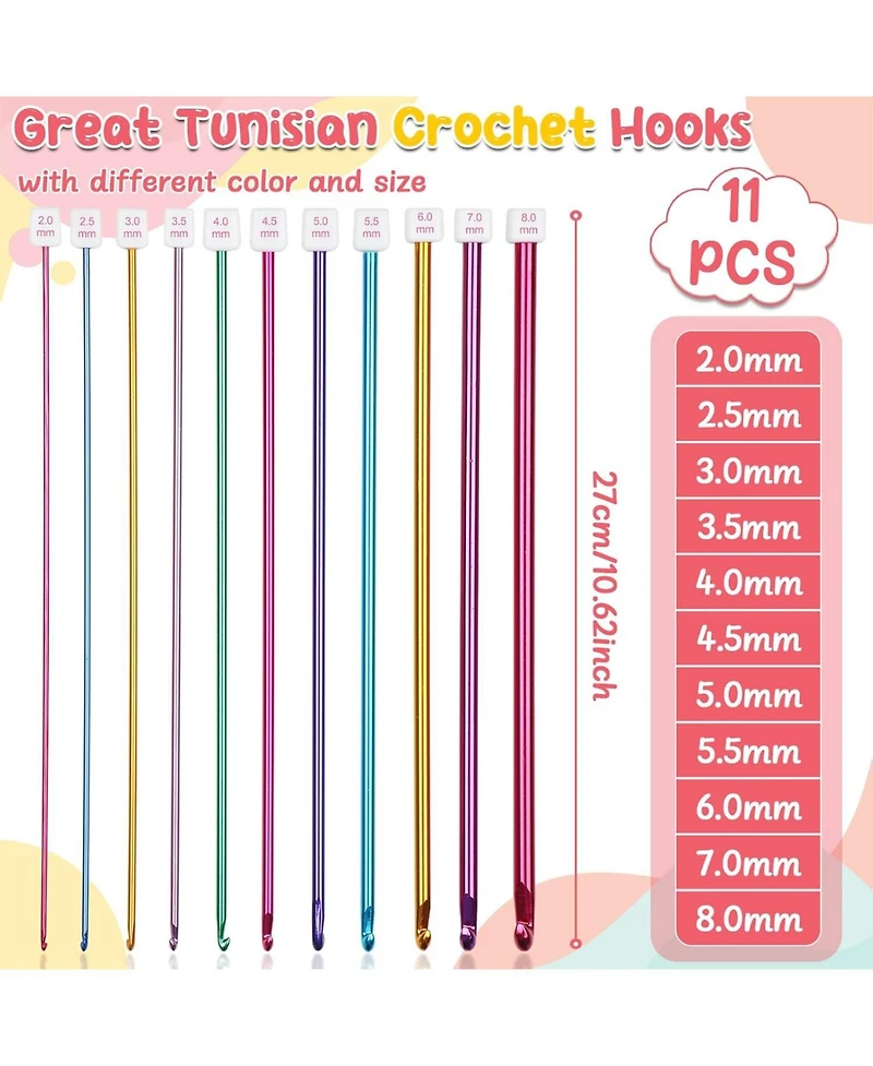 Aeelike Tunisian Crochet Hook Set with Cable