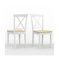 Glenwillow Home X-Back Solid Wood Dining Chairs, Set of 2