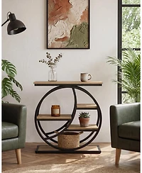 Tribesigns End Table,Narrow Side Table with 4-Tier Large Storage Space, Modern Bedside Table for Living Room, Home Office, Bedroom