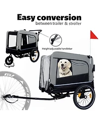 Streamdale Furniture Extra Large 2 in 1 Pet Bike Trailer and Stroller Up to 88 lbs
