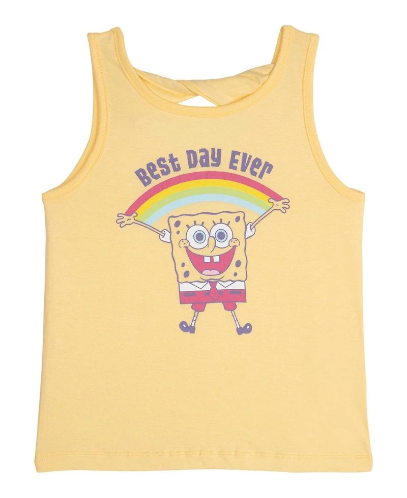 SpongeBob SquarePants Toddler Girls' 2T -4T Athletic 2-Piece Tank Top and Mesh Shorts Set