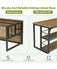 Tribesigns Kitchen Island With Storage 63" Worktop Shelf Modern Kitchen Counter For Dining Room, Kitchen, Living Room