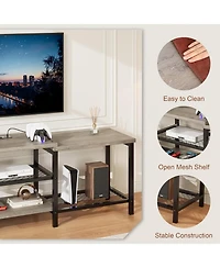gaomon Tv Stand with Led, Entertainment Center Power Outlets, Large Media Console for TVs,