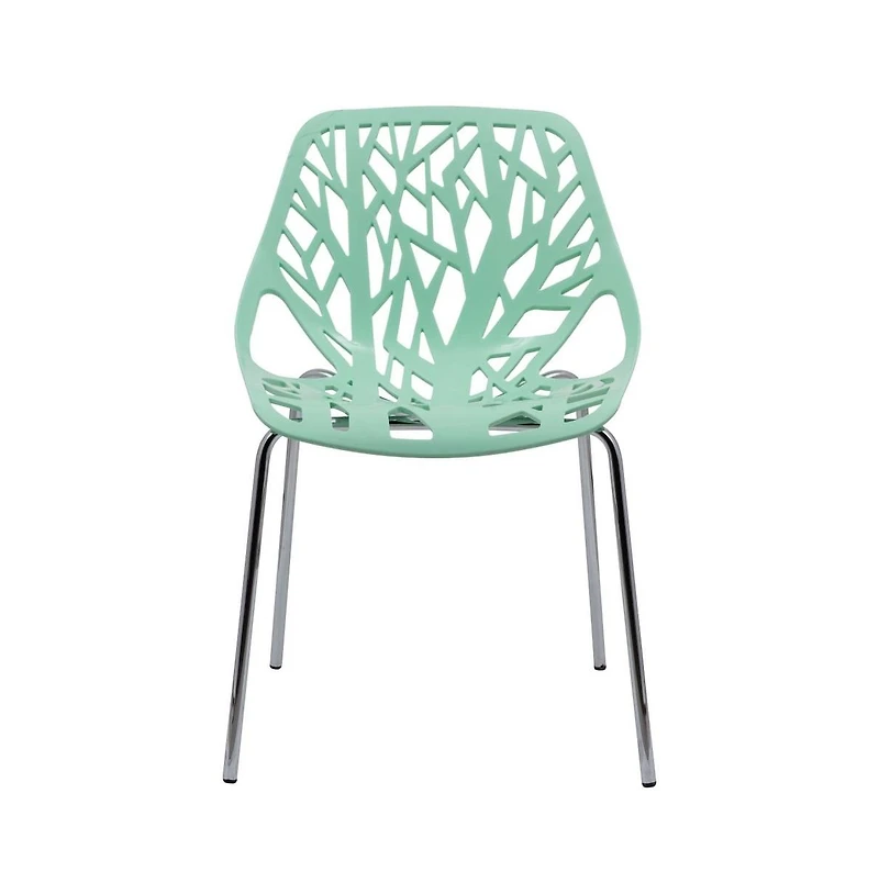 LeisureMod Modern Asbury Dining Chair w/ Chromed Legs