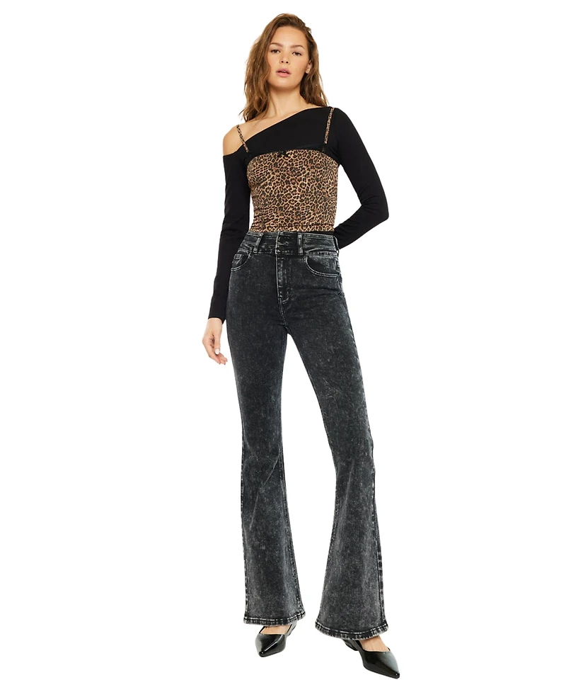 KanCan Women's Amirah Ultra High Rise Flare Jeans