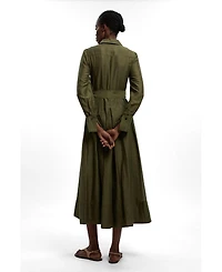 Karen Millen Women's Organdie Midi Shirt Dress