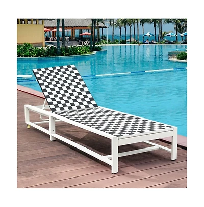 Boyel Living Patio Adjustable Reclining Chair Lounge Chair Chaise for Garden Deck Wheel