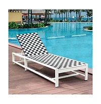 Boyel Living Patio Adjustable Reclining Chair Lounge Chair Chaise for Garden Deck Wheel