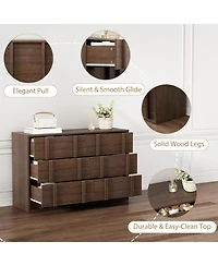 homfan 47.2" Storage Cabinet 6-Drawer Wood Console for Tv Up to 50", Living Room Entertainment Center