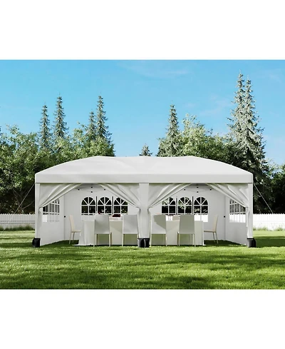 homfan Pop Up Canopy – Heavy Duty Wedding Tent with Removable Sidewalls, 3 Heights, Carry Bag and Sandbags