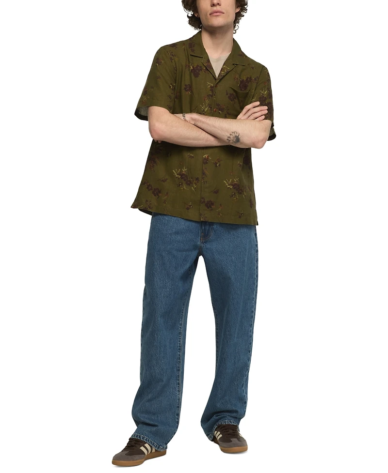 Lucky Brand Men's Printed Short-Sleeve Camp Collar Shirt