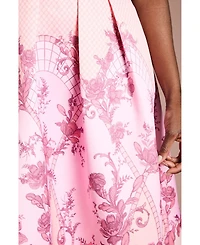 Coast Women's V-Neck Satin Floral Print Midi Dress